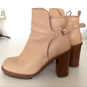 Acne cypress boots peachy nude leather